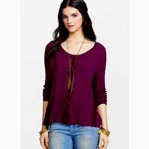 #S1 Free People Lace Road Linen Blend Pullover Long Sleeve Sz M